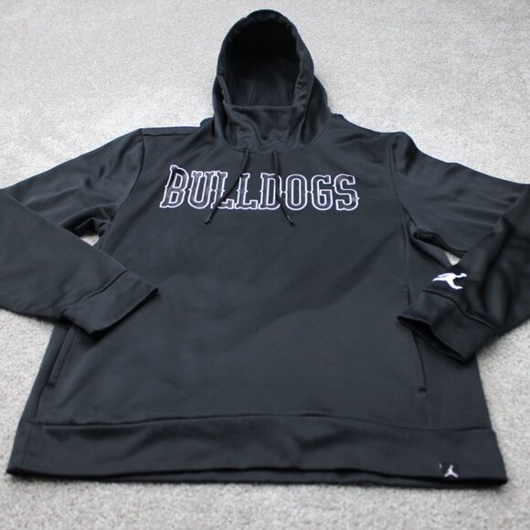 Jordan Hoodie Mens Medium Black Bulldogs Logo 100% Polyester Hooded Sweatshirt - Picture 2 of 16